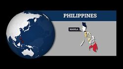 Earth Sphere Map and Philippines Country Map with National Flag Stock Footage