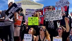 Protesters Demonstrate Against President Trump's Supreme Court Nominee Brett Kavanaugh At The Supreme Court Stock Footage