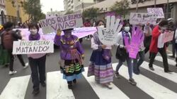 CLEAN : Peruvians march for the International Day for the Elimination of Violence against Women News Clip