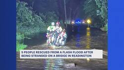 Officials: 5 people rescued from flash flooding on bridge in Readington News Clip