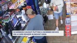 Caught on camera: Scammers place illegal skimmer on card reader in Mount Eden News Clip