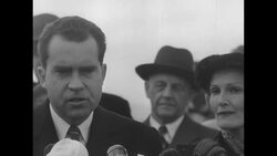 Richard Nixon returns from goodwill trip to Asia and the Middle East; John Foster Dulles arrives in Paris for NATO meeting News Clip