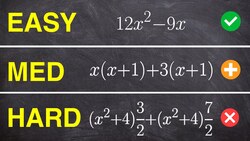 Easy Medium Hard Factoring Out the GCF Instructional Video