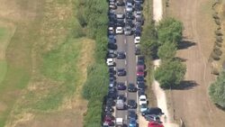 Traffic jam at Camber Sands on the hottest day in 17 years News Clip