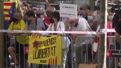 CLEAN : Demonstration in Barcelona as Spain announces pardon for jailed Catalan separatists News Clip