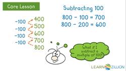 Subtracting Multiples of 100 Using a Number Line Instructional Video