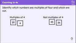 Represent counting in fours as the 4 times table Instructional Video