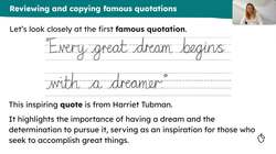Practising handwriting with famous quotations Instructional Video