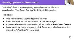 'The Great Gatsby': Developing a personal response Instructional Video