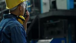 Factory Worker Operating Printing Press Stock Footage