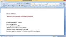 Steps to Connect a Database to Selenium Test Cases Instructional Video