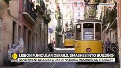 Historic cable crash tragedy: Gloria cable car derails near Avenida da Liberdade in Lisbon News Clip