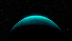 Sunrise over Blue Planet from space with galaxy star Stock Footage