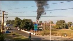 CLEAN : Smoke billows from a fire in the Zahrani oil facilities in Lebanon News Clip