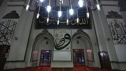 Interior the Ulu Mosque of Bursa Stock Footage