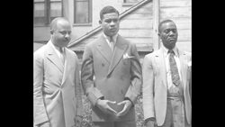 Heavyweight boxing champion Joe Louis with his manager and dancer Bill Robinson in NY City after defeating Italian boxer Primo Carnera News Clip