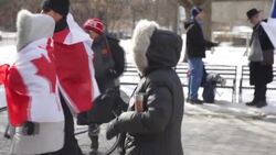 CLEAN : Protestors gather for second weekend convoy protest in Toronto News Clip
