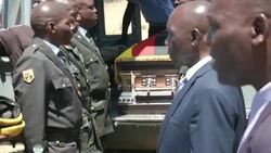 CLEAN : Body of former Zimbabwe president Mugabe arrives to lie in home village News Clip