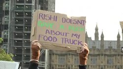 Hospitality workers protesting in Parliament Square News Clip