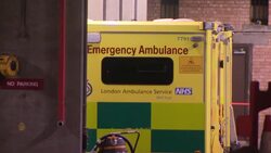 Ambulance vehicles parked outside of Wellington Barracks News Clip