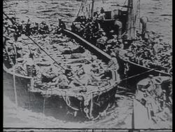 French troops in trenches, US pro-war demonstrations and arms industry, and Russian Revolution, WWI, 1917 Stock Footage