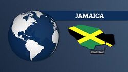 Earth Sphere Map and Jamaica Country Map with National Flag Stock Footage