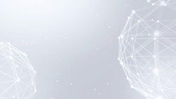 abstract globe with particles and plexus structure. Digital technology planet with continent forming scientific plexuses and figures Growing Network Connections. seamless loop animation Stock Footage