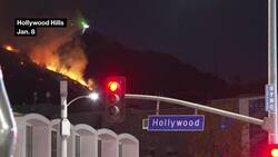 Fast-Moving Fire in Hollywood Hills News Clip