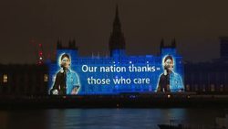Florence Nightingale projection on the houses of parliament News Clip