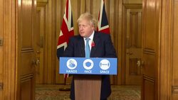 Boris Johnson answering questions during Downing Street press briefing News Clip