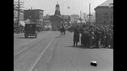 Gov. Calvin Coolidge greets Revere actor on Patriots' Day News Clip