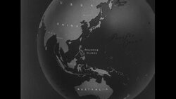 United States, c.1951: Natural catastrophes overtake Camiguin, Philippines as shown on a map Stock Footage