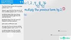 GCSE Secondary Maths Age 13-17 - Algebra: Number Pattern - Explained Instructional Video