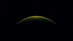 Sunrise over Dark Planet from space with galaxy star Stock Footage