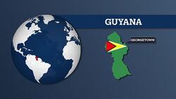 Earth Sphere Map and Guyana Country Map with National Flag Stock Footage