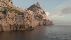 Gibraltar's Grandeur: A Dazzling Coastline Drone Journey Stock Footage