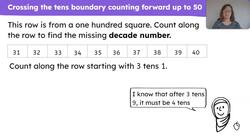Crossing the tens boundary counting forwards Instructional Video