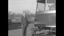 Dr. Thomas Conway demonstrates new railroad trolley News Clip