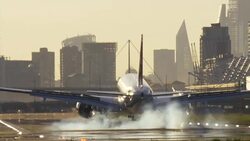 London City Airport touchdown Stock Footage