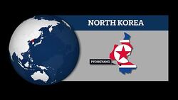 Earth Sphere Map and North Korea Country Map with National Flag Stock Footage