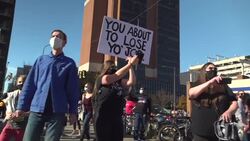 USA: Democrat supporters in Philadelphia celebrate as Joe Biden announced winner of 2020 US Election. News Clip