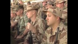 Dan Quayle making a speech to US Marines in Eastern Saudi Arabia News Clip