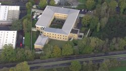 Aerial shots of a Gatwick migrant processing centre News Clip