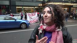 Footage of a Pro-Palestine protest outside of the Labour party HQ in London News Clip