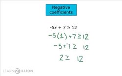 Solving Inequalities with Negative Coefficients Instructional Video