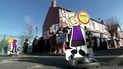 Muslim parents protesting against LGBT lessons outside school News Clip