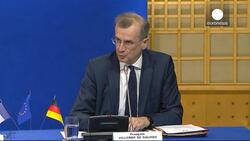 French and German finance chiefs discuss economic weakness and eurozone recovery News Clip