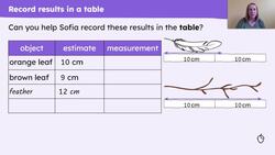 Estimate and measure length and record results in a table Instructional Video