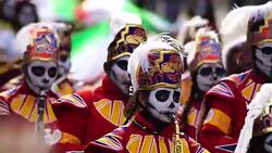 Parade of Day of the Dead in Mexico Stock Footage