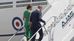 Duke and Dutchess of Cambridge depart from Jamacia and board RAF Voyager News Clip